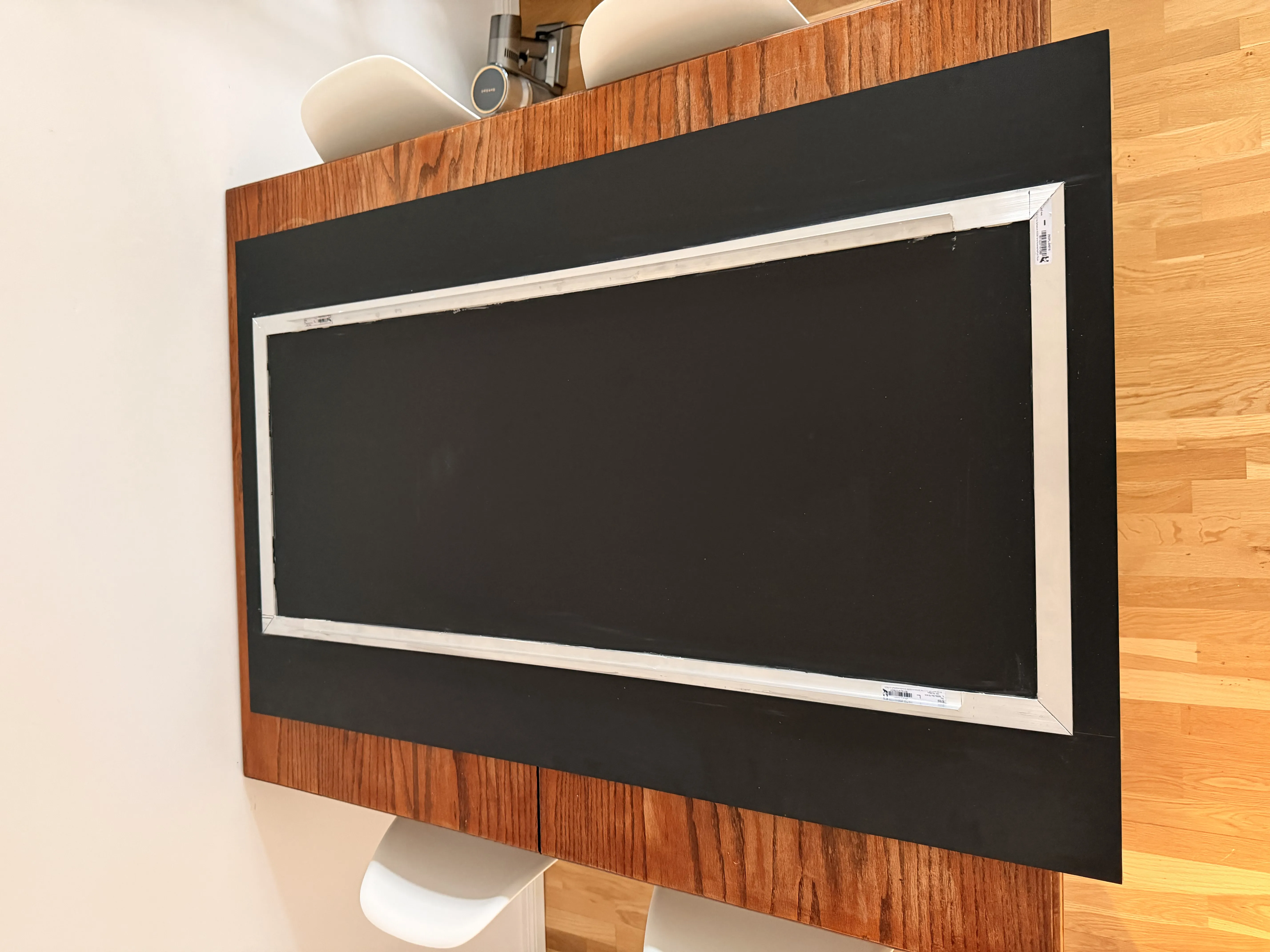 Backside of the New York City wall piece with reinforcement structure