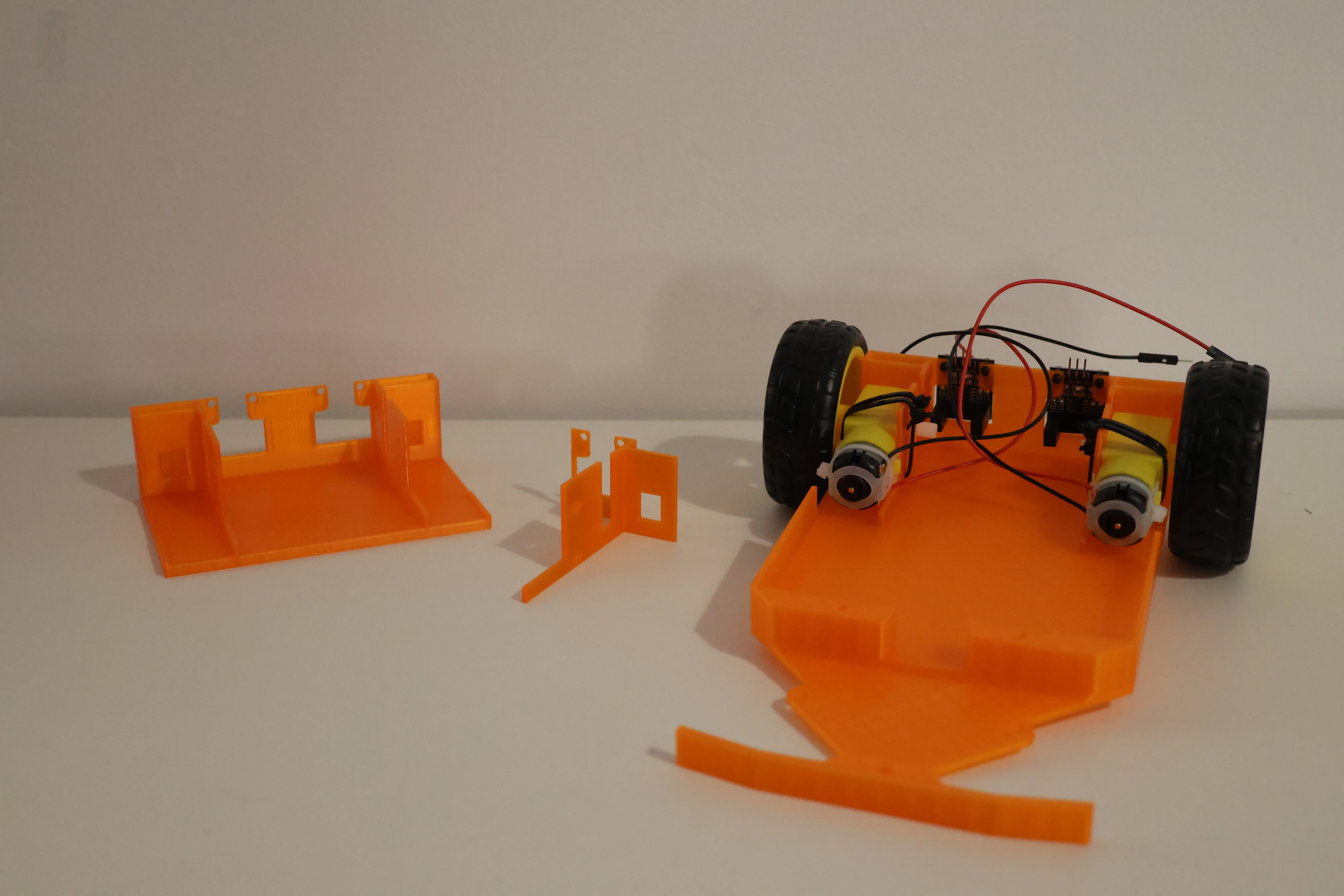 Current assembly state of the self-driving car project during mechanical integration